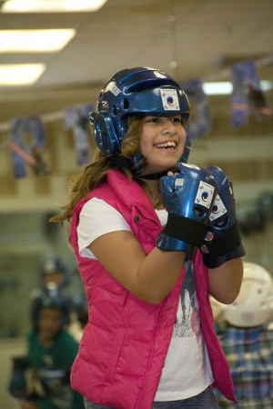 Girl with Sparring Gloves